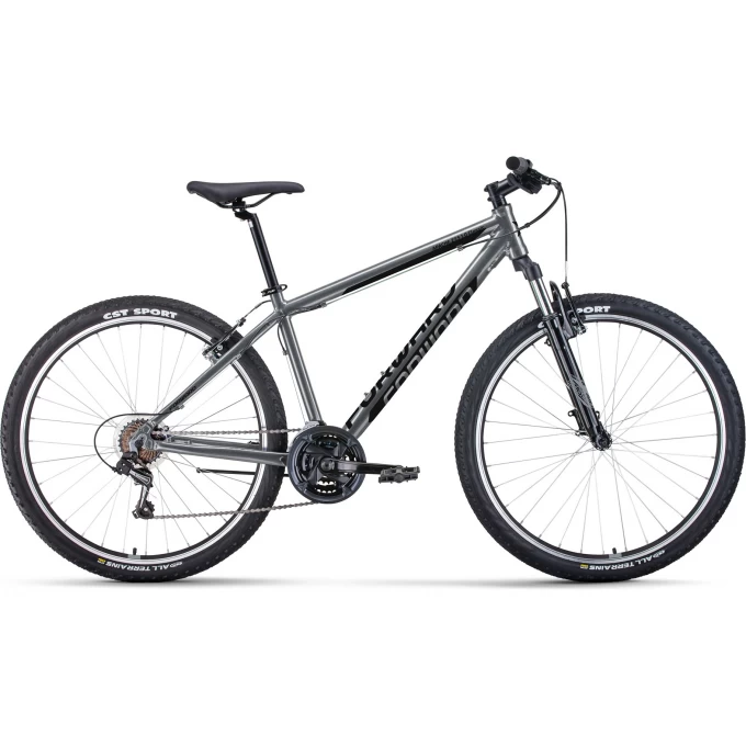 Велосипед FORWARD APACHE 27,5 1.0 CLASSIC 27,5", рама 17", серый/черный, 2022 RBK22FW27921 Велосипед FORWARD APACHE 27,5 1.0 CLASSIC 27,5", рама 17", серый/черный, 2022 RBK22FW27921