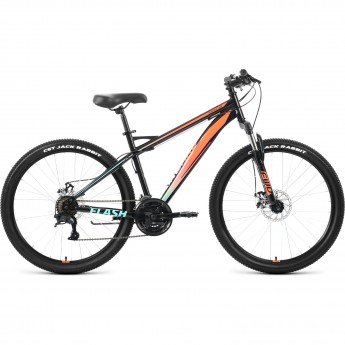 Велосипед FORWARD FLASH 26 2.2 D 26", рама 17", черный/оранжевый, 2022