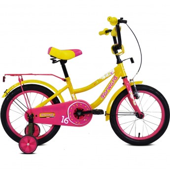 Велосипед FORWARD FUNKY 16 (2021) желтый/фиолетовый