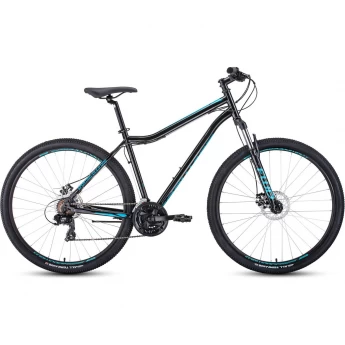 Велосипед FORWARD SPORTING 29 2.0 disc (2020) черный/бирюзовый с рамой 17"