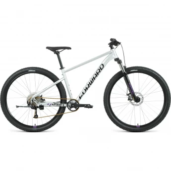 Велосипед FORWARD SPORTING 29 XX (2021) серебристый/фиолетовый, рама 17"